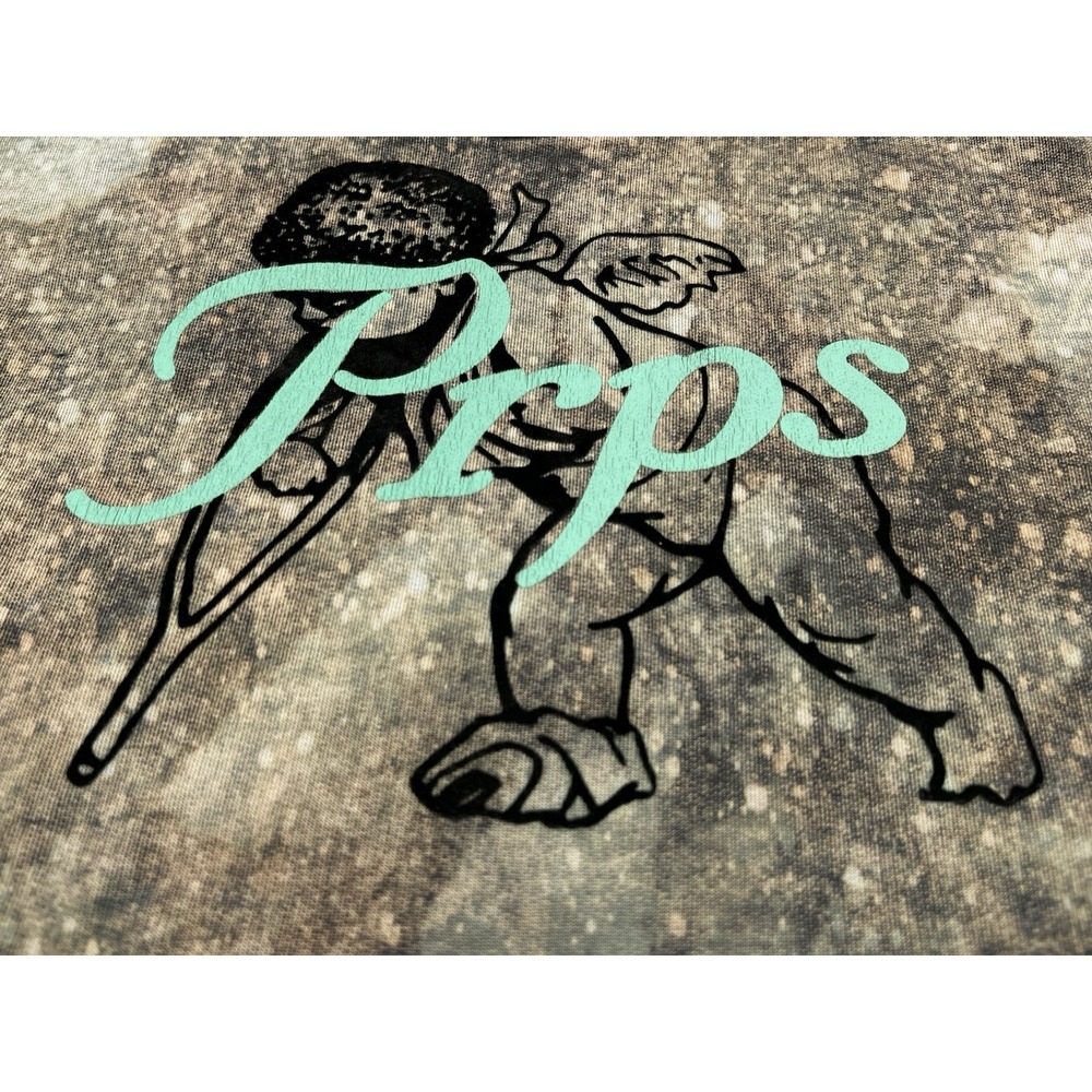 PRPS Angel Graphic Hoodie Mens Large Green Acid Wash Sweater Pullover Streetwear